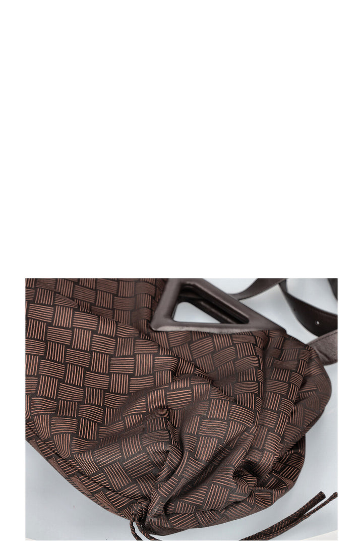 BOTTEGA VENETA Point Top Handle Bag Pouch Jacquard Brown