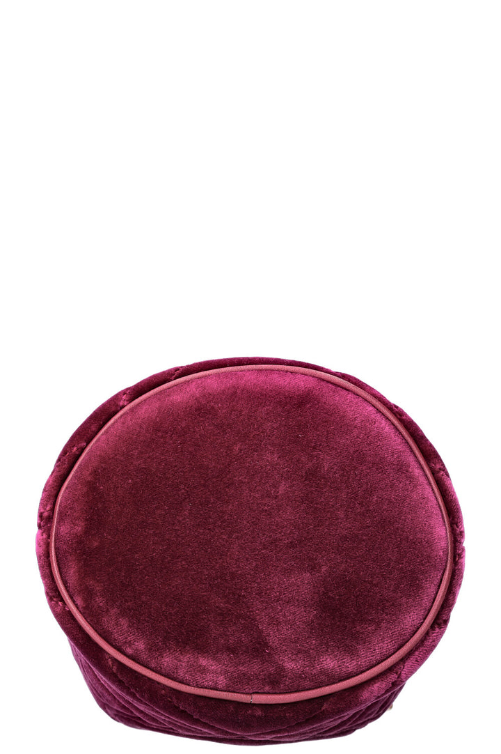GUCCI Mini GG Marmont Bucket Bag Purple Velvet