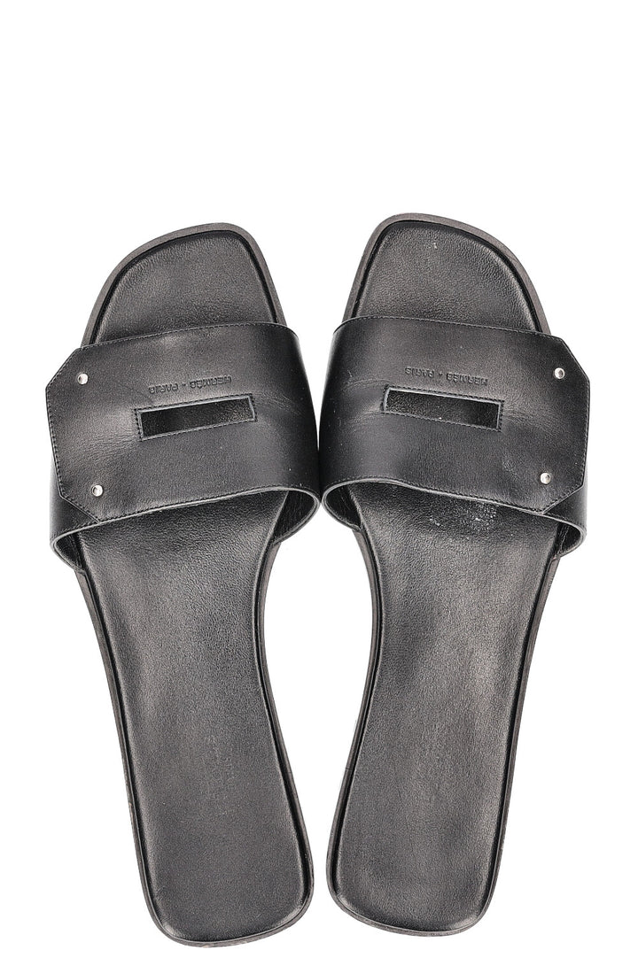 HERMÈS Slides Flats Black