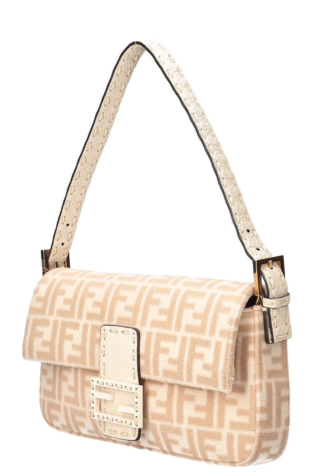 FENDI Baguette Re-Edition 1997 Wool & Cashmere Beige