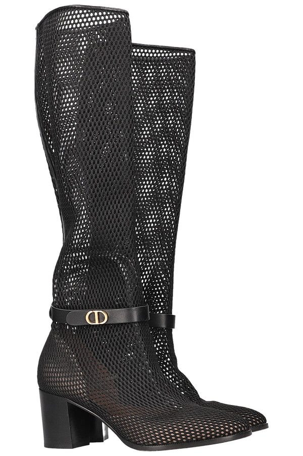CHRISTIAN DIOR Bottes en maille Noir