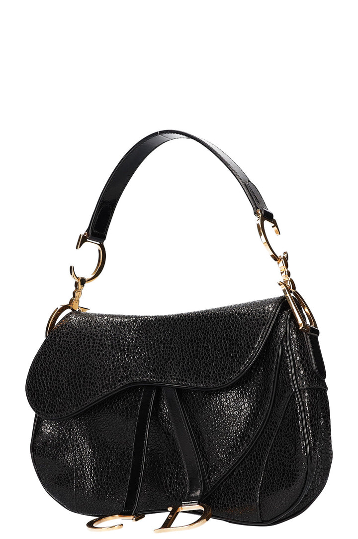CHRISTIAN DIOR Vintage Double Saddle Bag Black