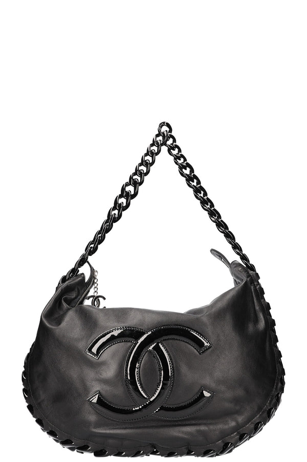 CHANEL Chain Hobo Bag Black