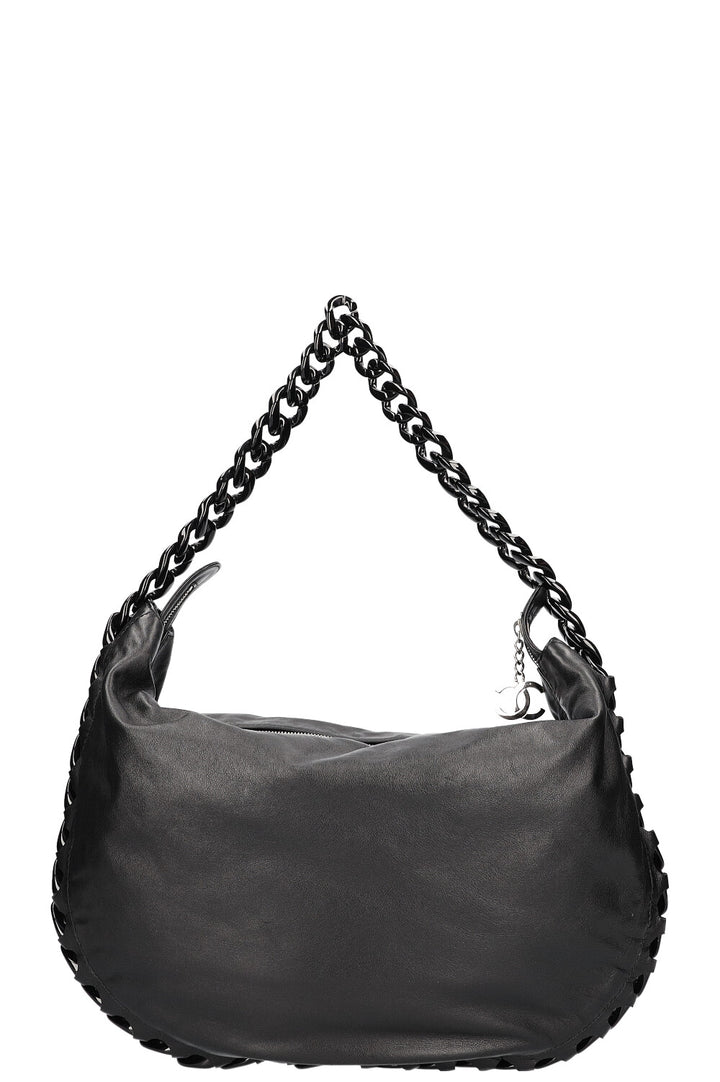 CHANEL Chain Hobo Bag Black