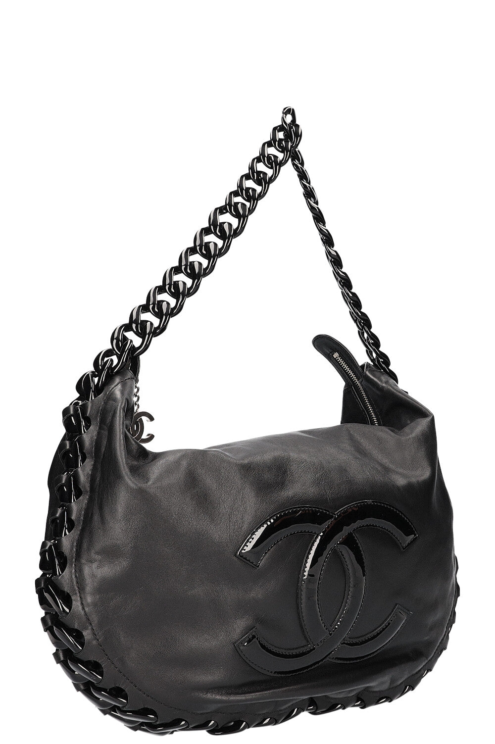 CHANEL Chain Hobo Bag Black