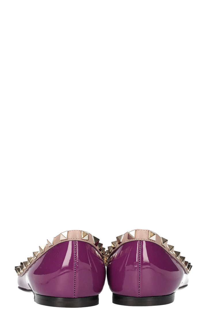 VALENTINO Rockstud Flats Patent Purple