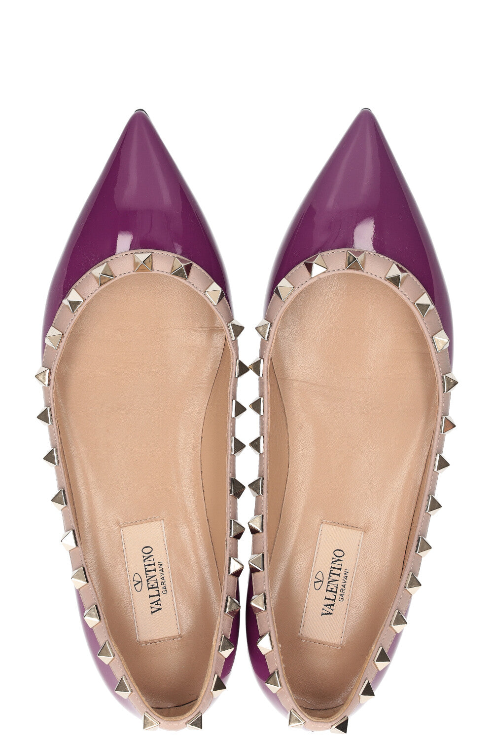 VALENTINO Rockstud Flats Patent Purple – REAWAKE - Main Image