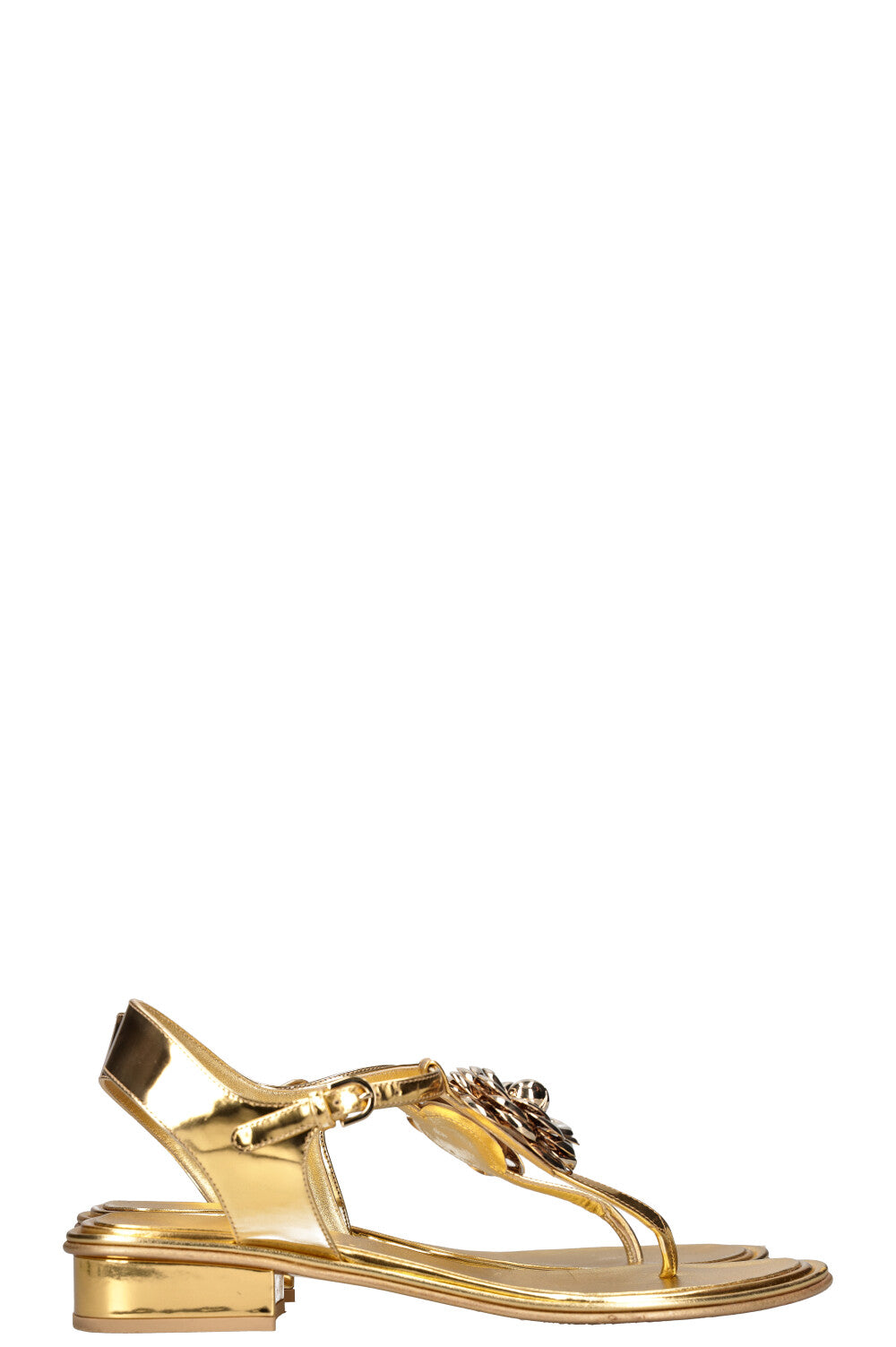 CHANEL Camellia Flats Gold