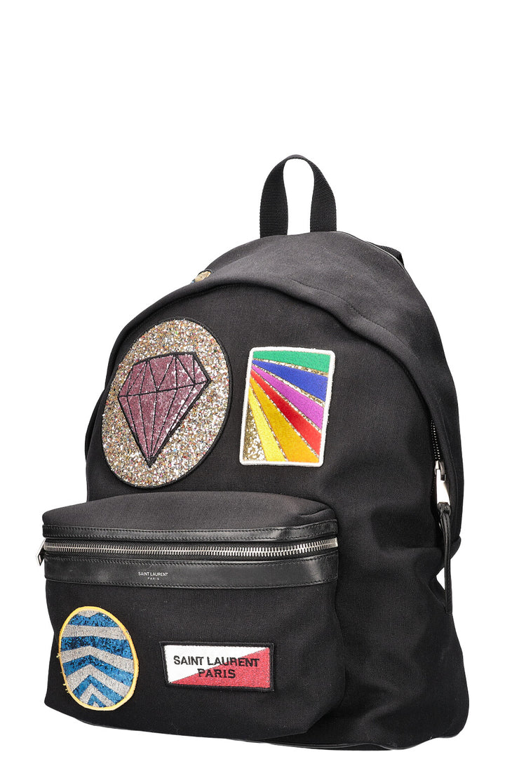 SAINT LAURENT City Backpack with Patches