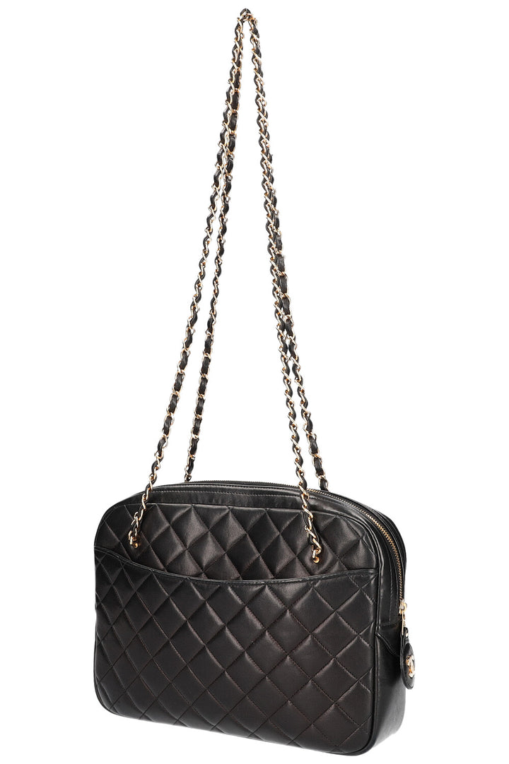 CHANEL Quilted Camera Bag Black