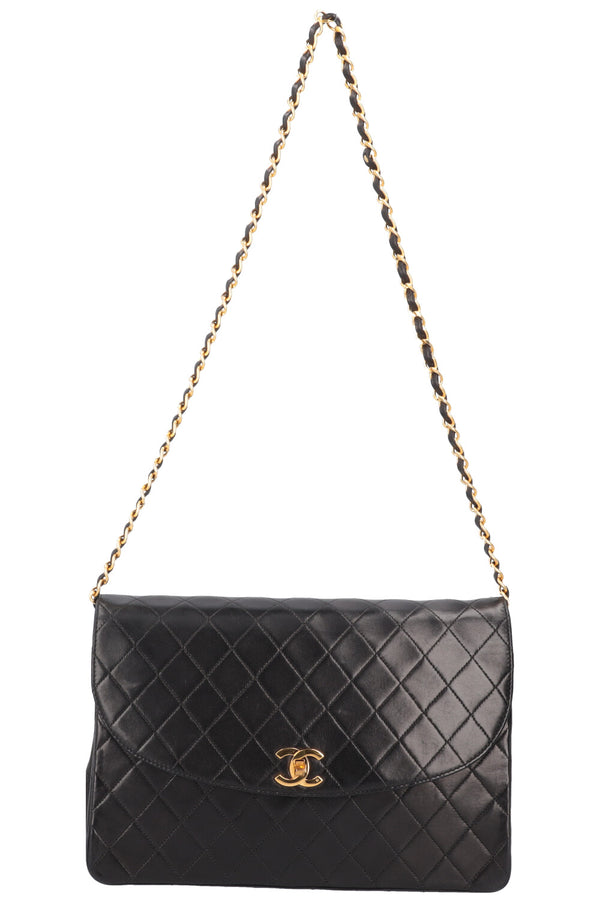 CHANEL Vintage Square Single Flap Bag Black