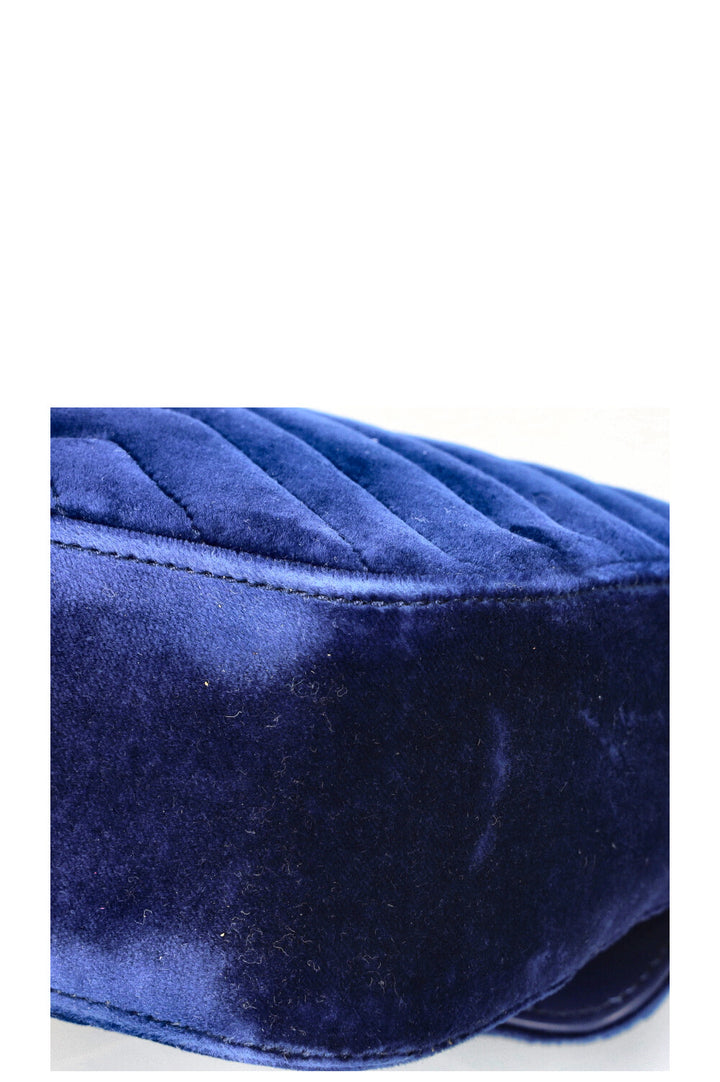 GUCCI Marmont Sac Velours Bleu 
