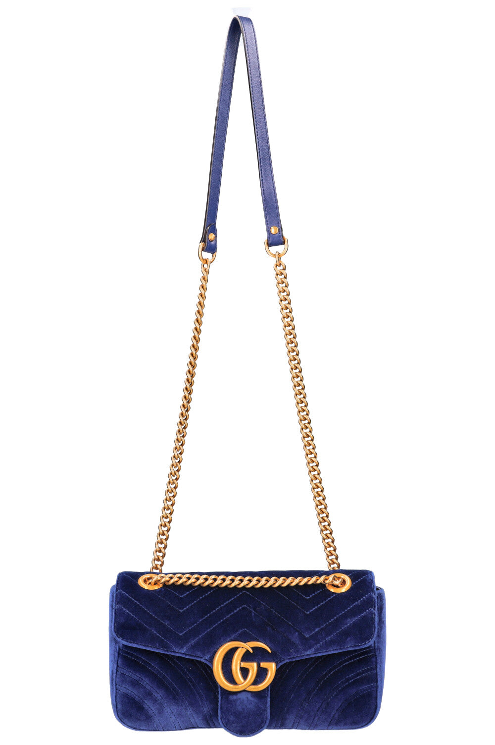 GUCCI Marmont Sac Velours Bleu – REAWAKE - Main Image
