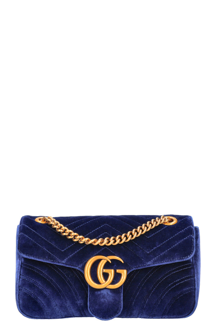 GUCCI Marmont Bag Velvet Blue