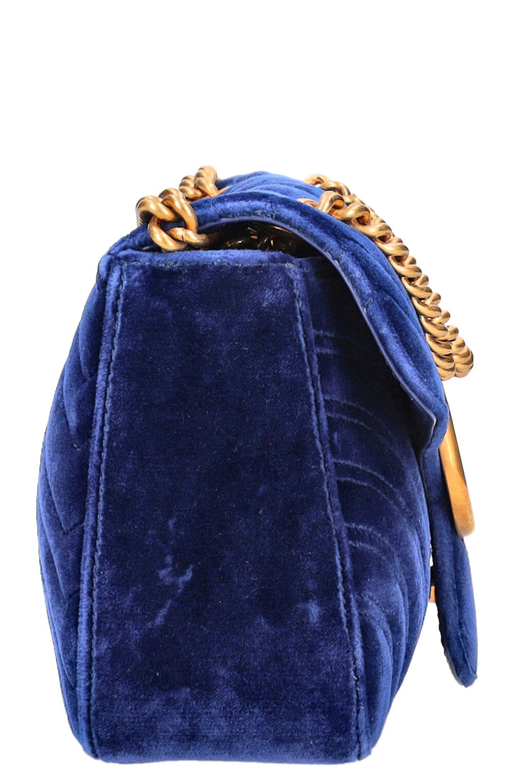 GUCCI Marmont Sac Velours Bleu 