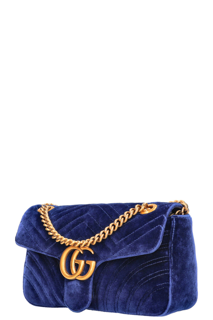 GUCCI Marmont Bag Velvet Blue