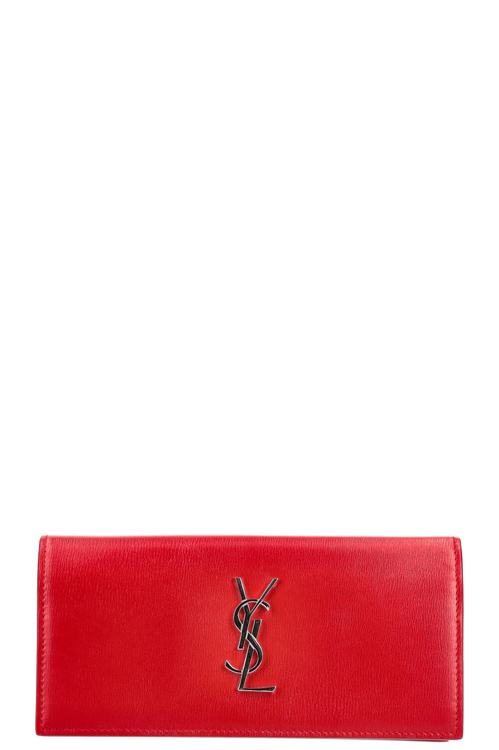SAINT LAURENT Long Wallet Red