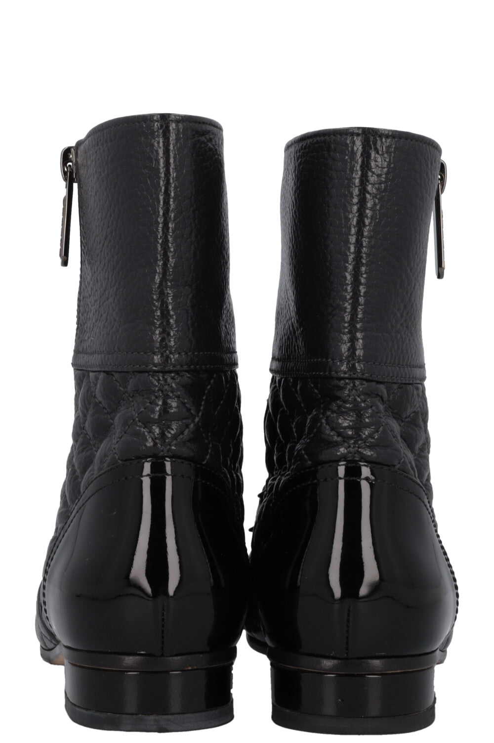 CHANEL 2018 Boots Quilted Leather Black
