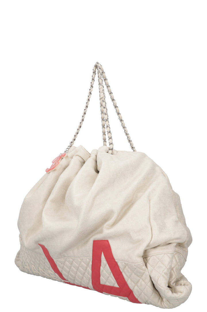 CHANEL LA Tote Bag Gold Red