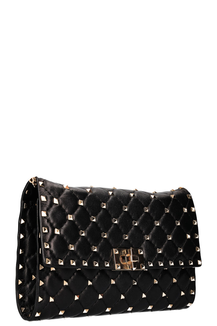 VALENTINO Rockstud Spike Shoulder Bag Black