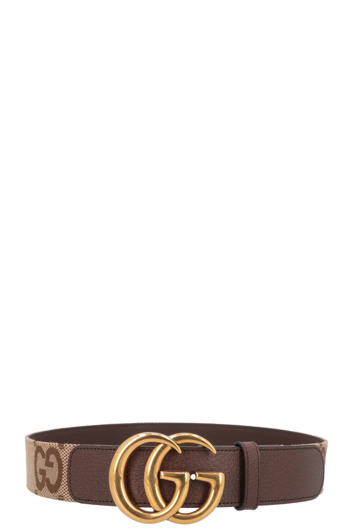 GUCCI Jumbo GG Marmont Belt Brown