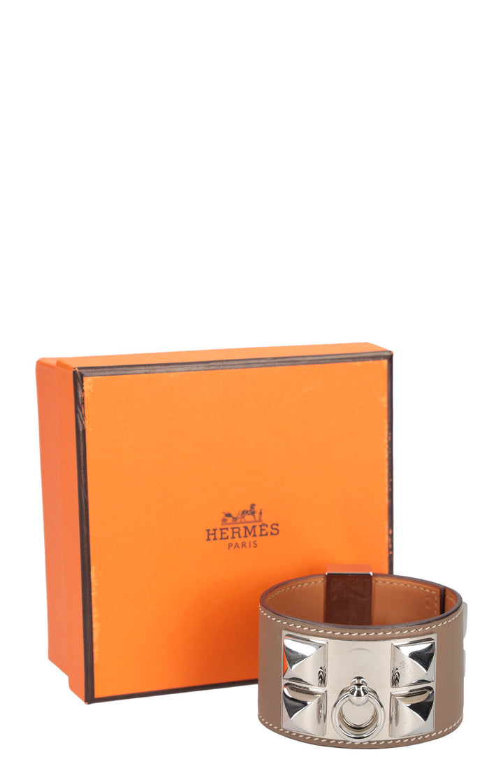 HERMÈS Necklace De Chien Etoupe Palladium