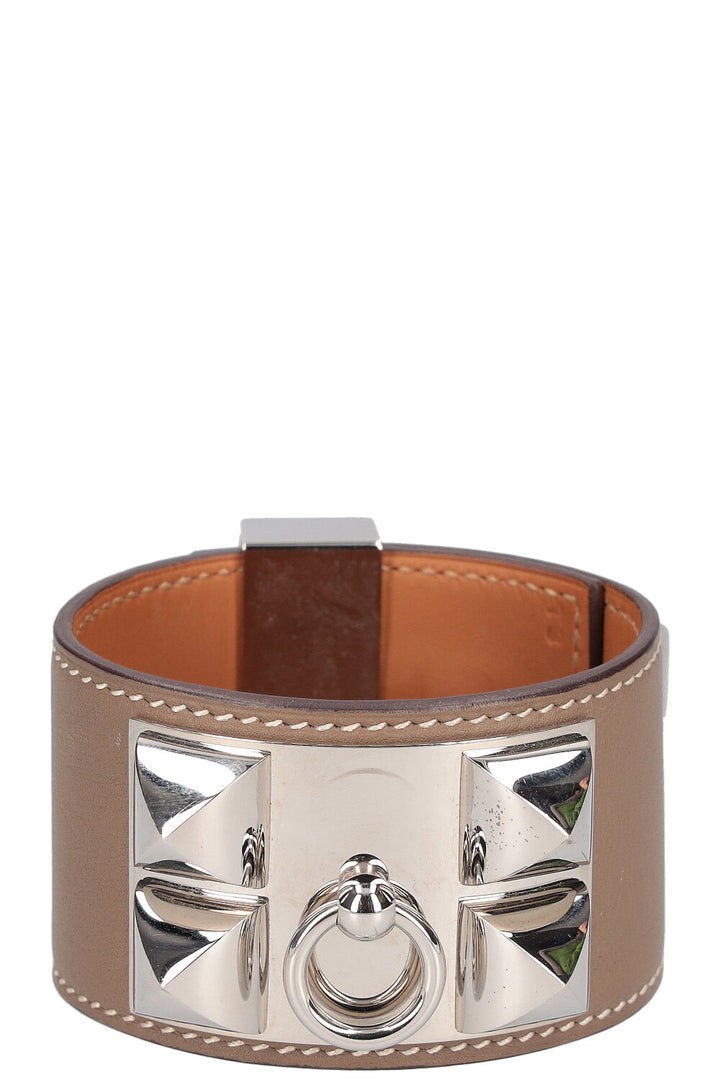 HERMÈS Collier De Chien Etoupe Palladium