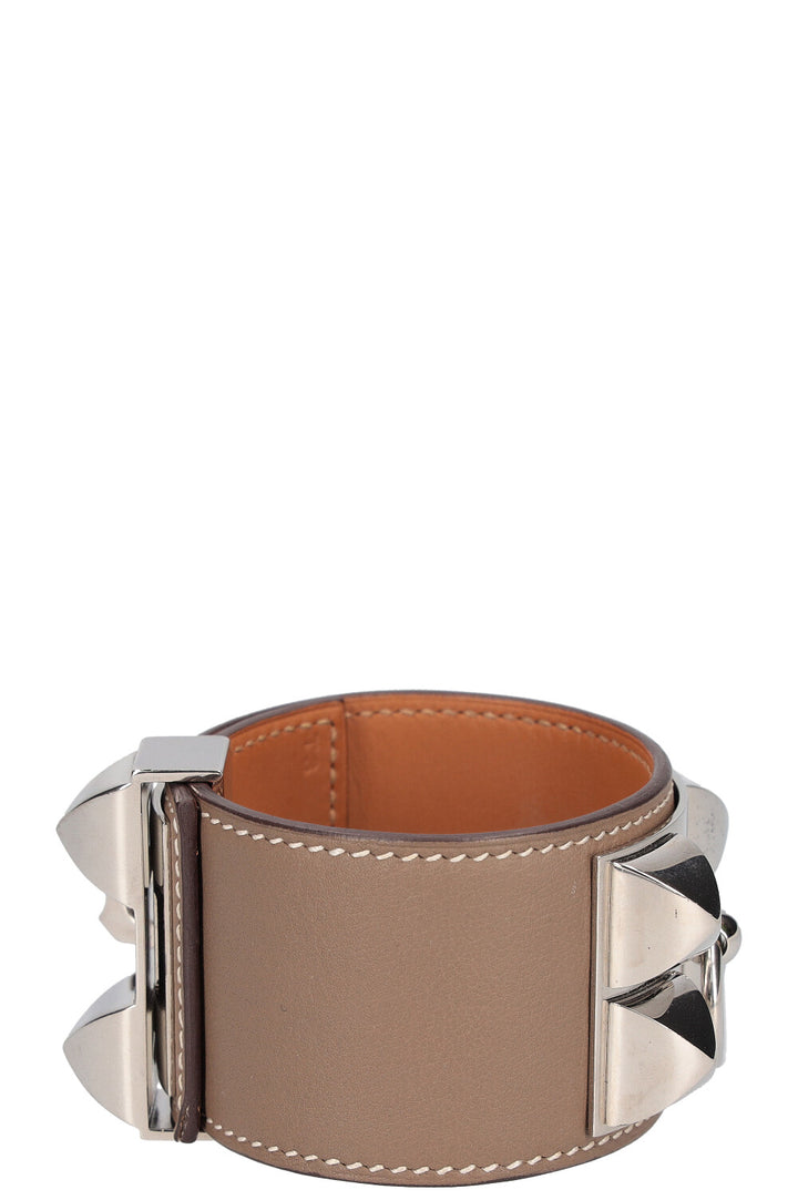 HERMÈS Collier De Chien Etoupe Palladium