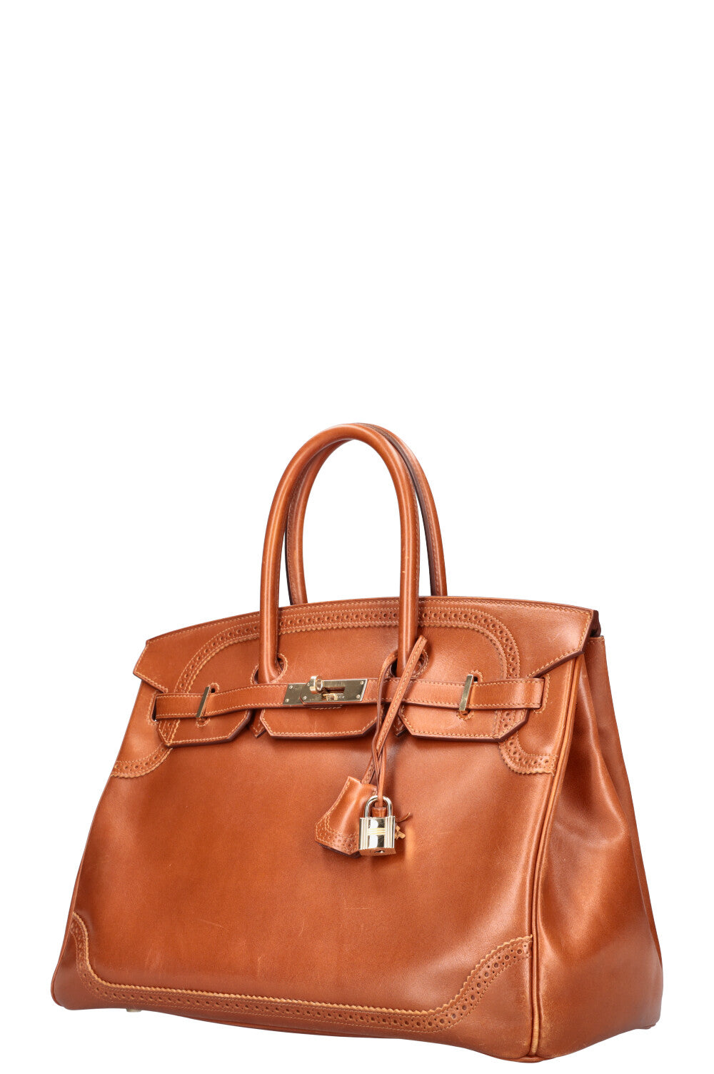 HERMÈS Birkin 35 Ghillies Veau Tadelakt Fauve