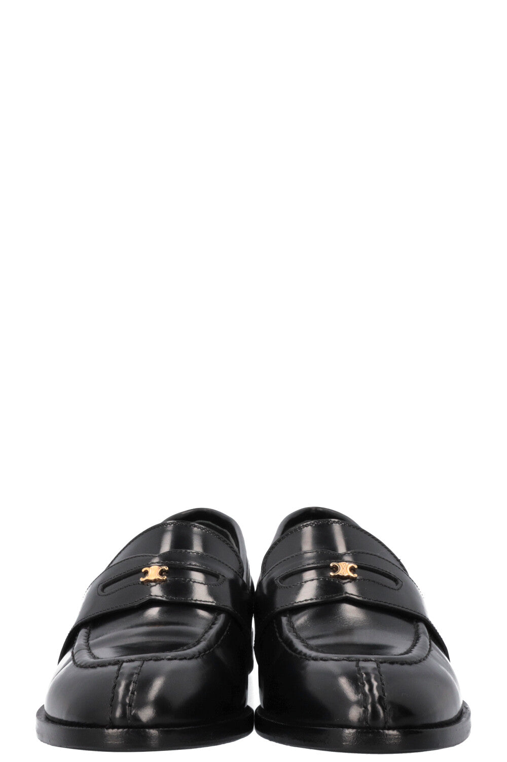 CELINE Malaquais Triomphe Loafers Leather Black