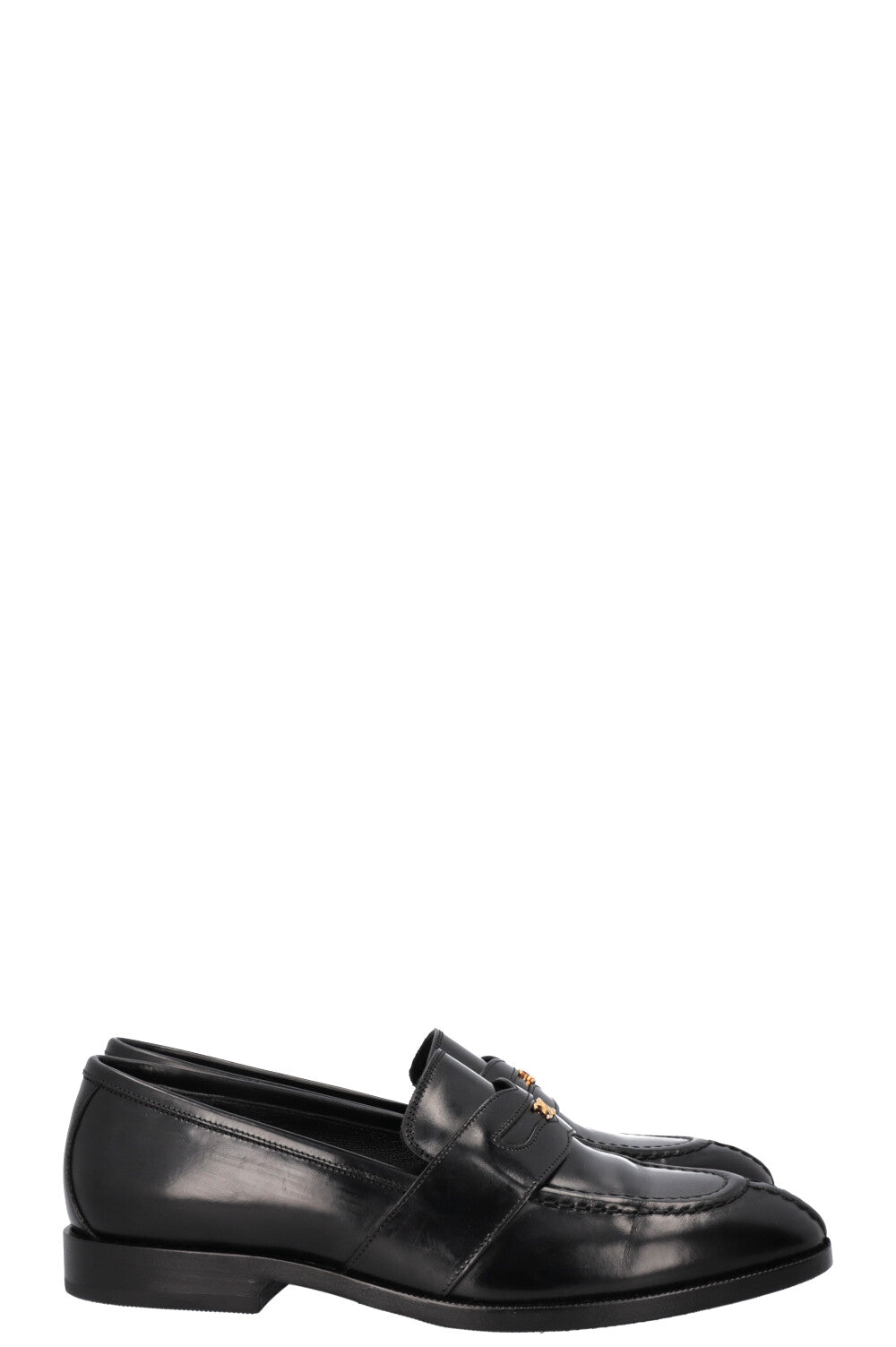 CELINE Malaquais Triomphe Loafers Leather Black