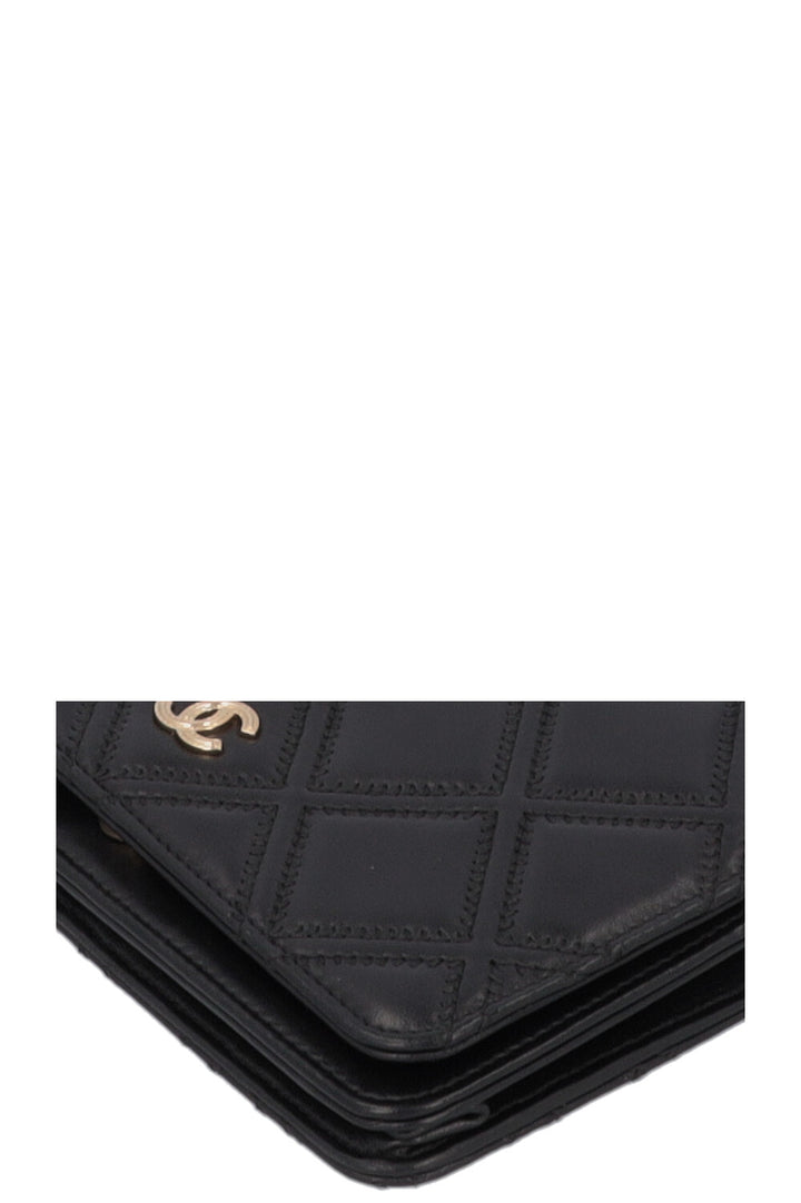 CHANEL Tassle WOC Quilted Leather Black