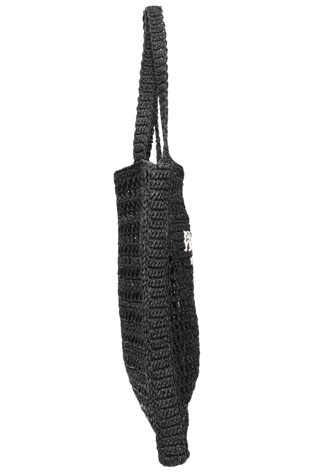 PRADA Crochet Raffia Tote Bag Black