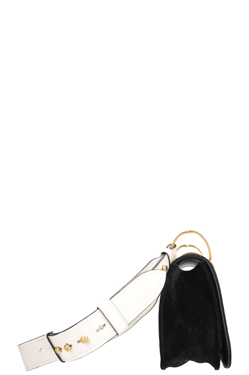 PRADA Pionniere Shoulder Bag Velvet & Leather Black & White