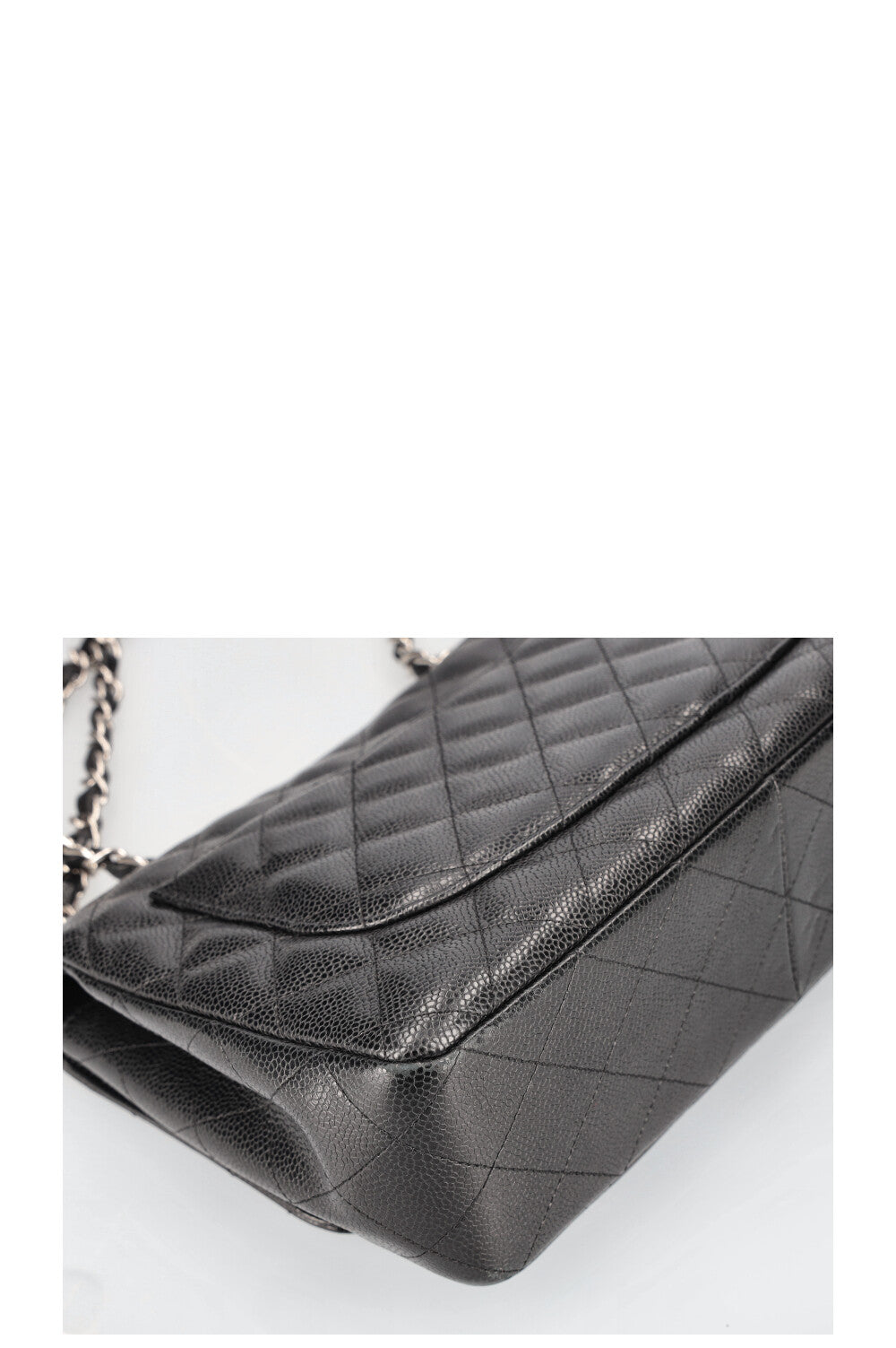 CHANEL Single Flap Jumbo Black Caviar