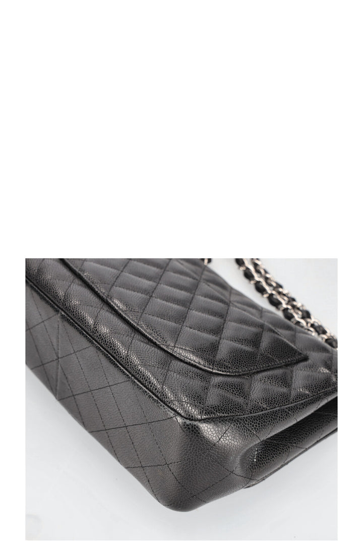 CHANEL Single Flap Jumbo Black Caviar