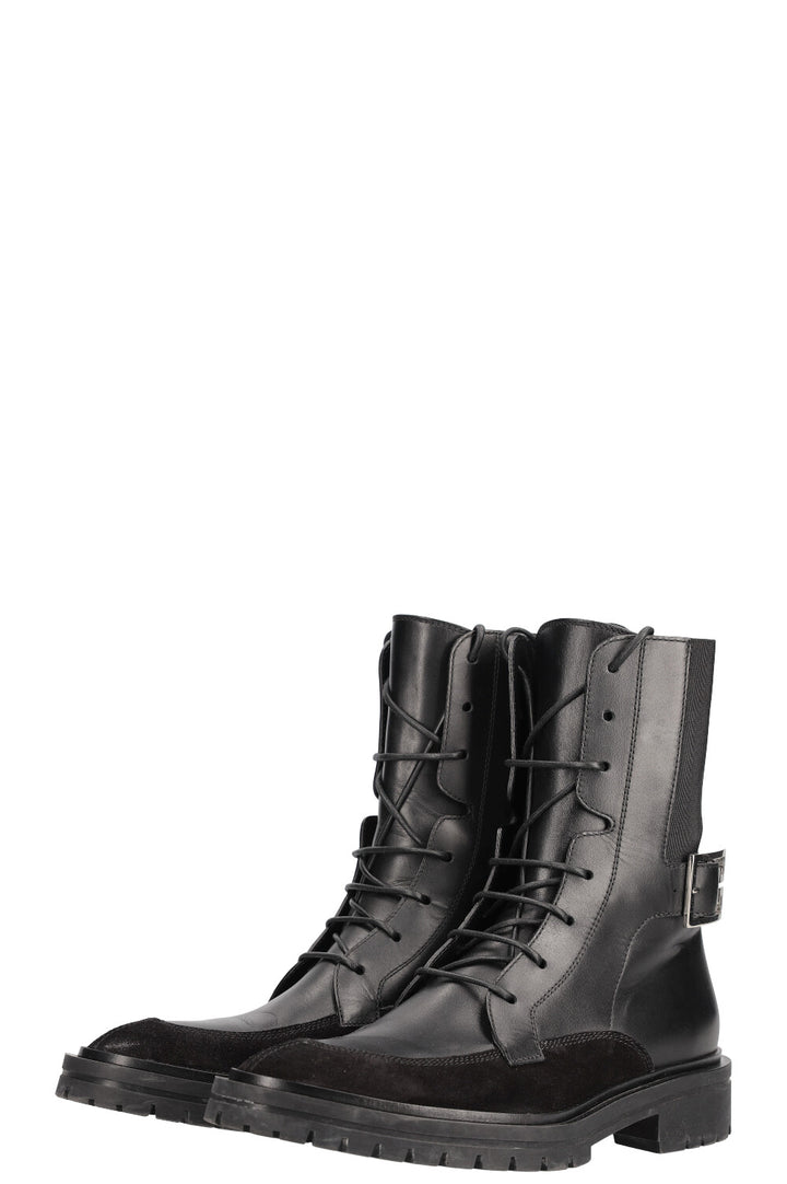 GIVENCHY Aviator Lace Up Boots Black