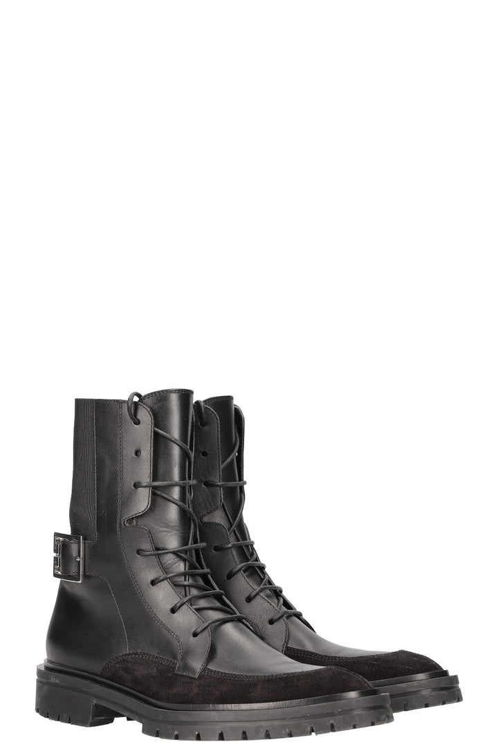 GIVENCHY Aviator Lace Up Boots Black