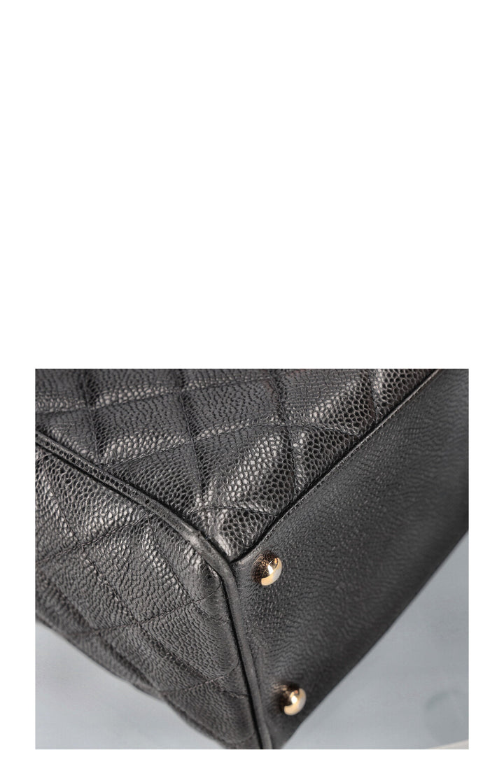 CHANEL Timeless CC Bowler Bag Quilted Caviar Leather Black