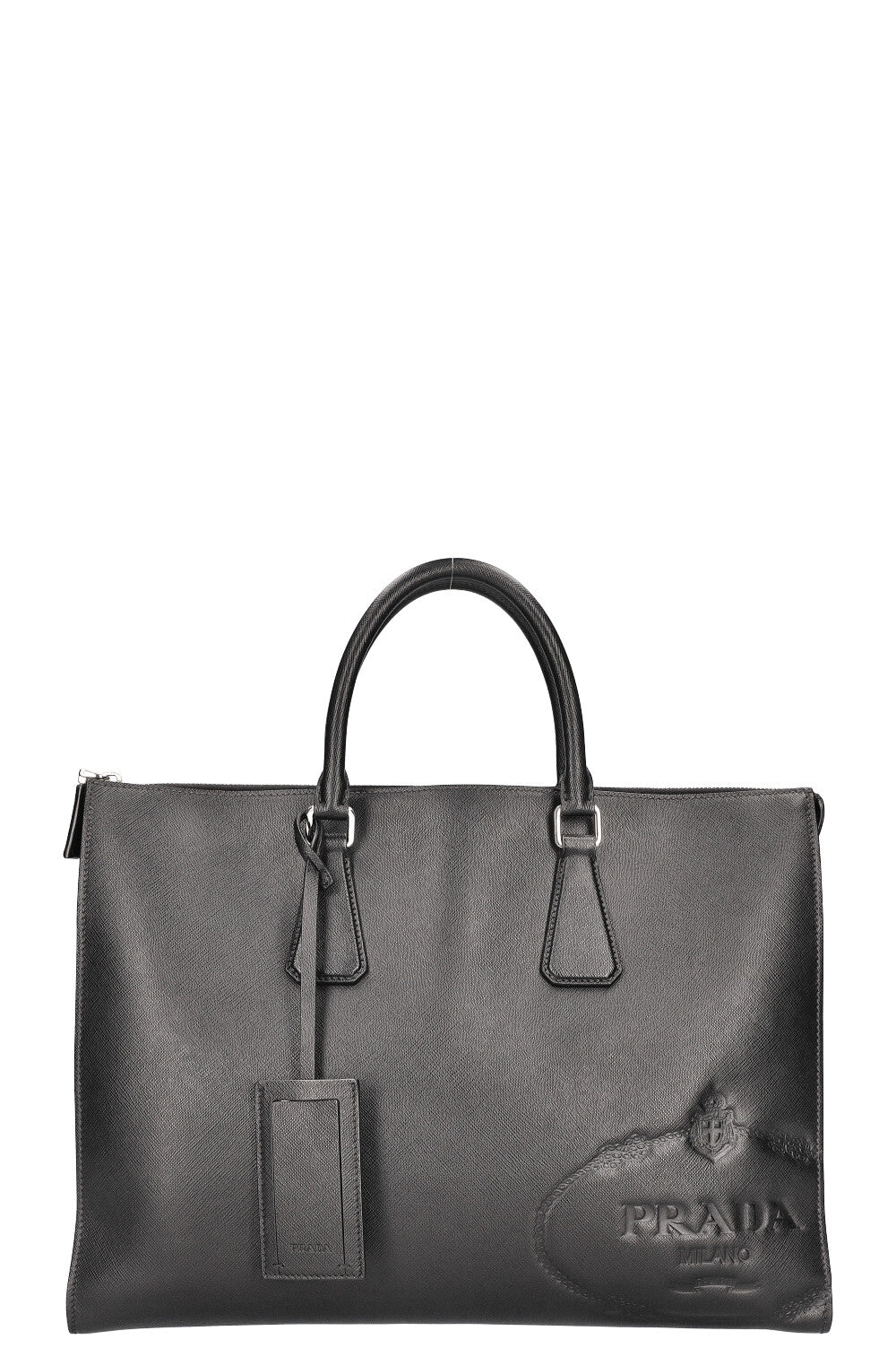 PRADA Logo Tote Bag Saffiano Black