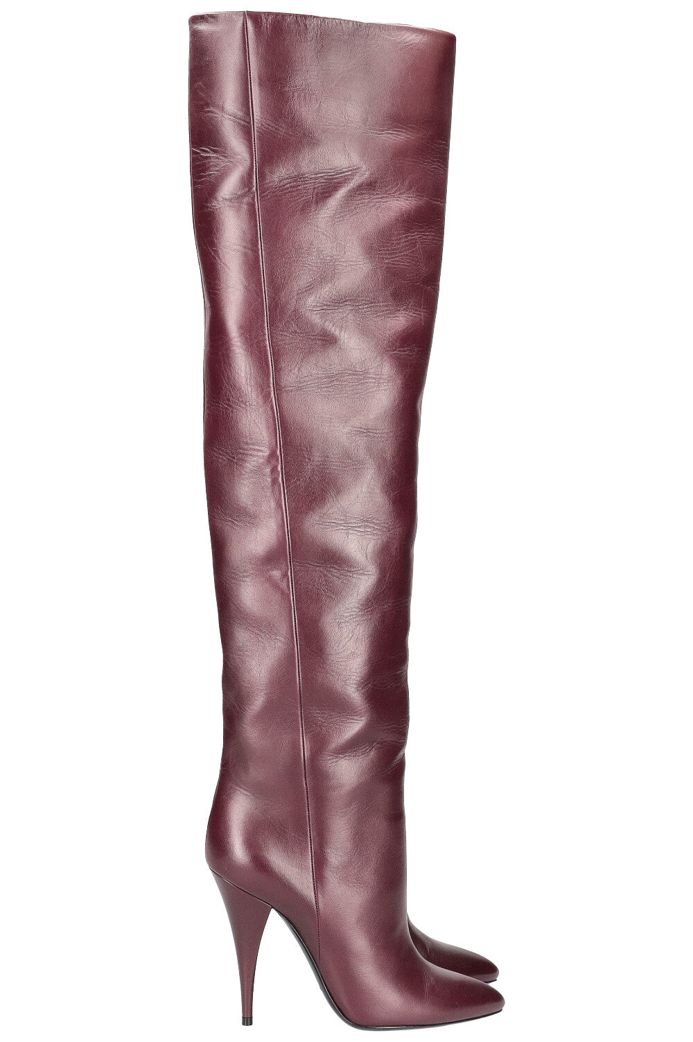 SAINT LAURENT Overknees Burgundy red