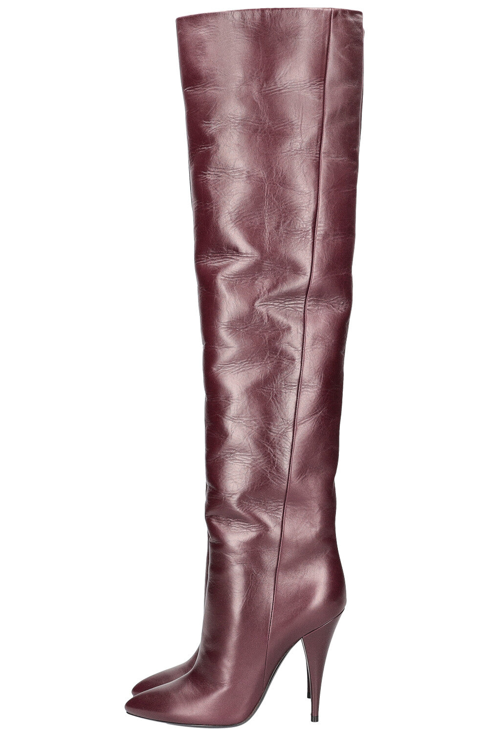 SAINT LAURENT Overknees Burgundy red