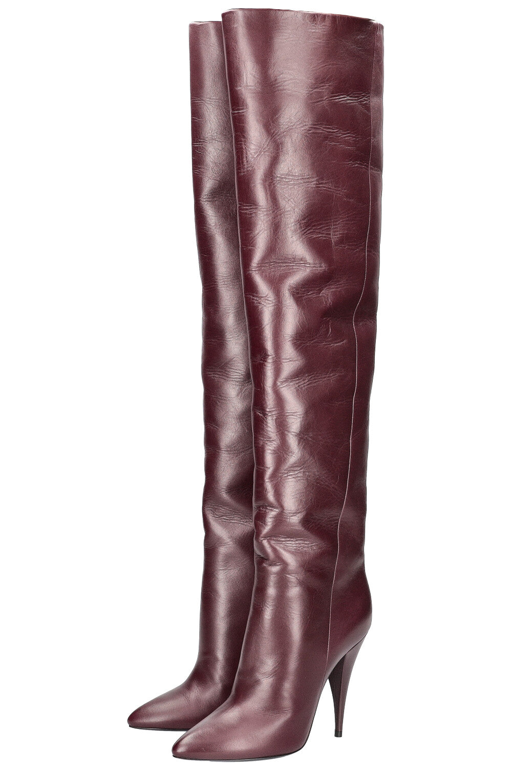 SAINT LAURENT Overknees Burgundy red