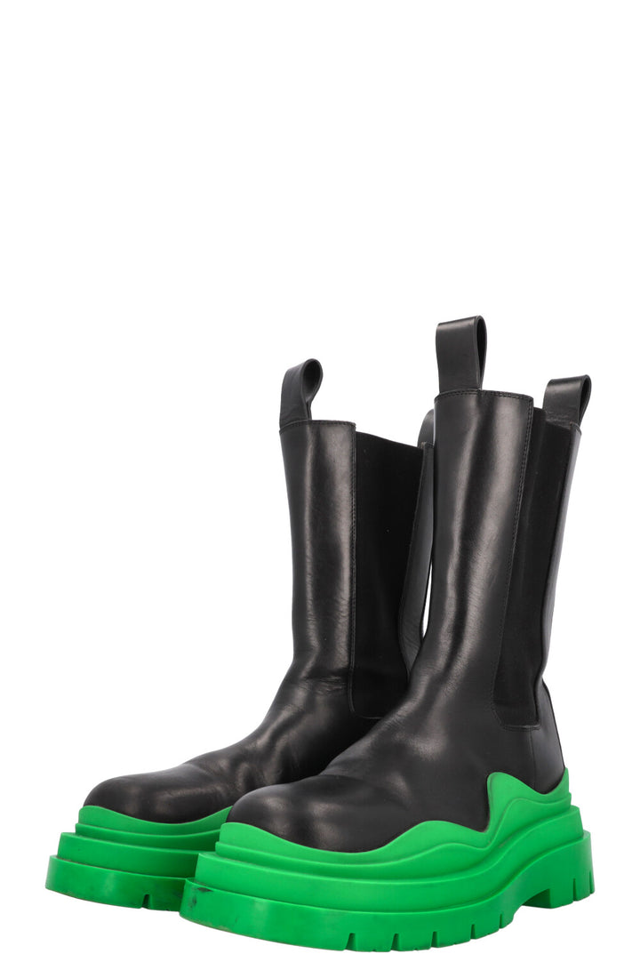 BOTTEGA VENETA Tire Chelsea Boots leather Black Green