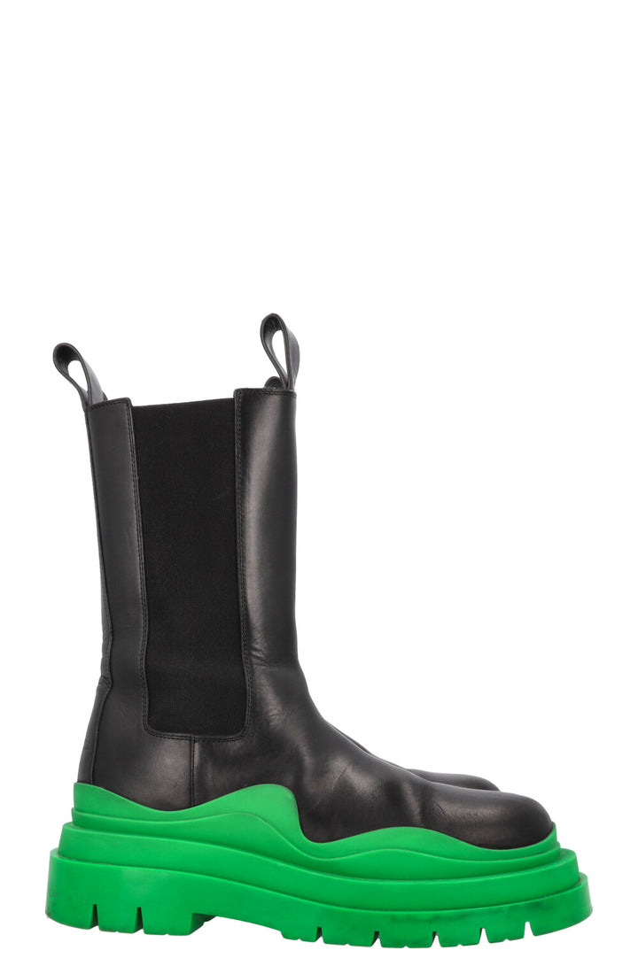 BOTTEGA VENETA Tire Chelsea Boots leather Black Green