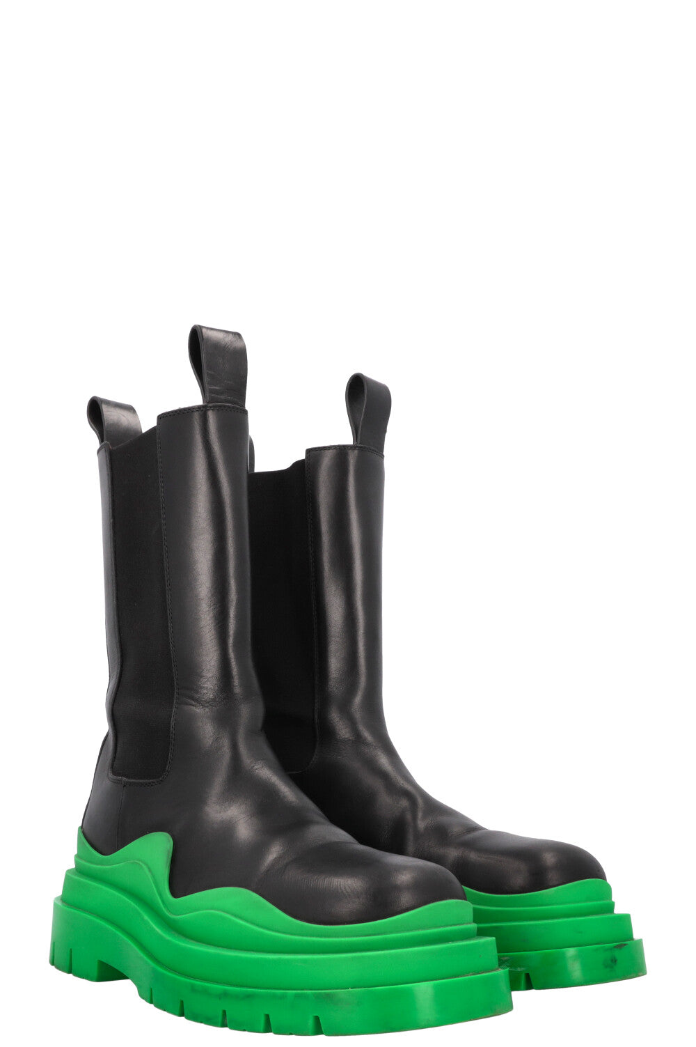 BOTTEGA VENETA Tire Chelsea Boots leather Black Green