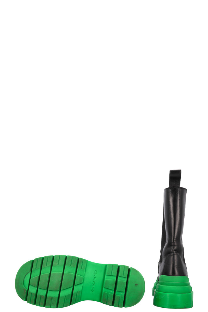 BOTTEGA VENETA Tire Chelsea Boots leather Black Green