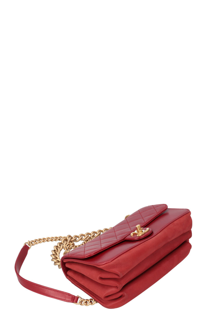 CHANEL Small Single Flap Bag Leather Red