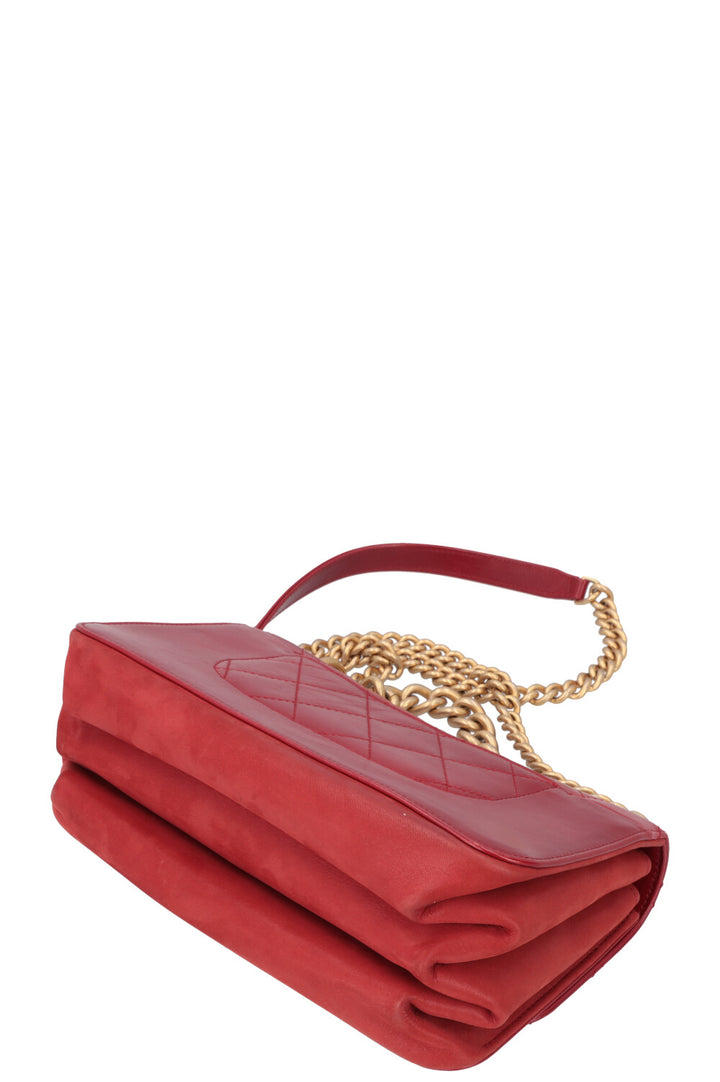 CHANEL Small Single Flap Bag Leather Red