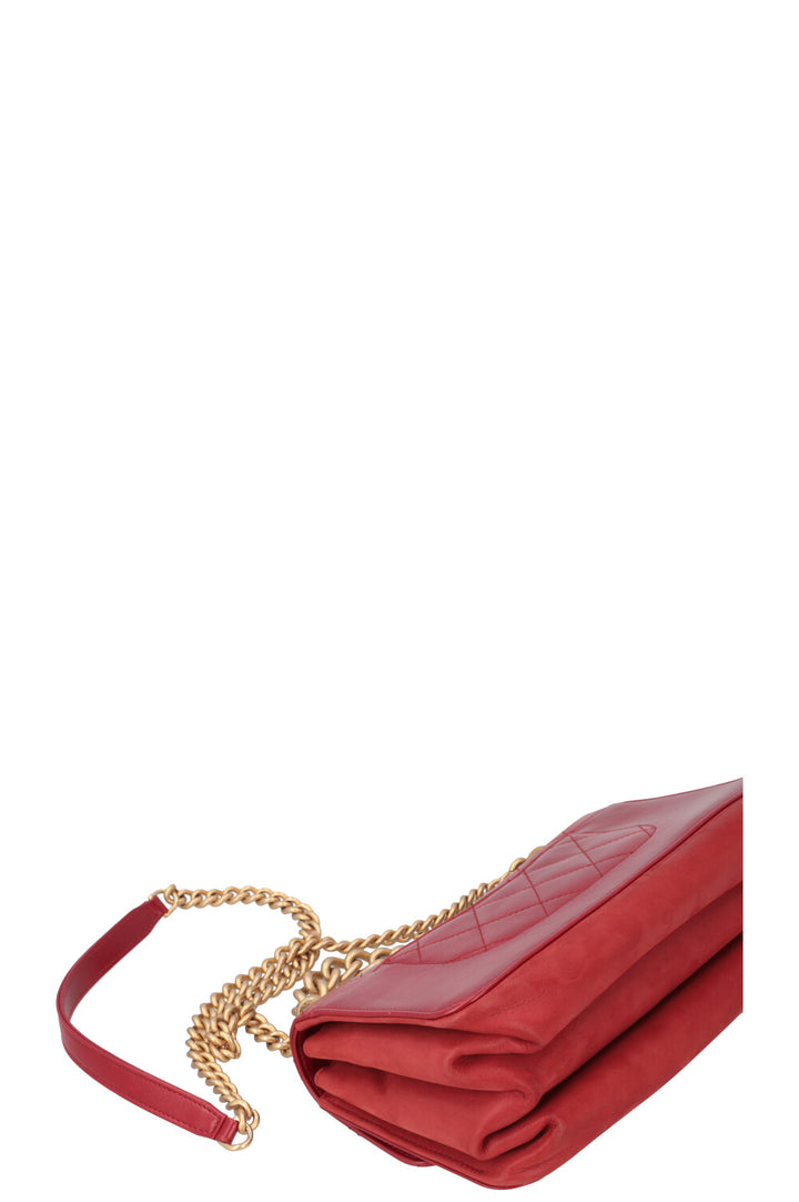 CHANEL Small Single Flap Bag Leather Red